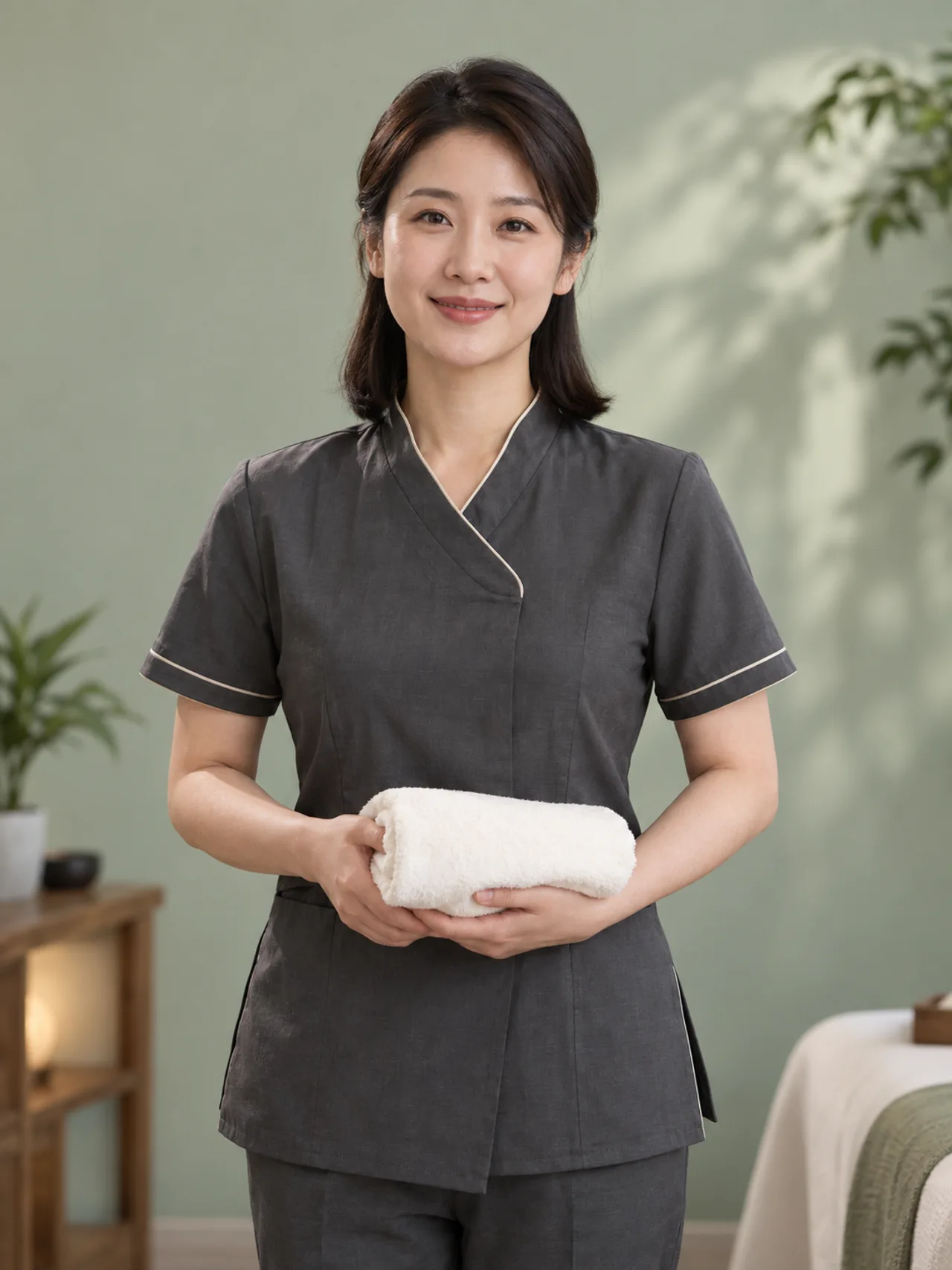 中式推拿服务的 AI 生成技师形象示意